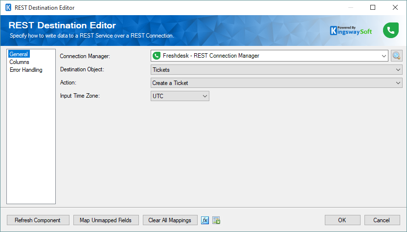 SSIS Freshdesk REST Destination